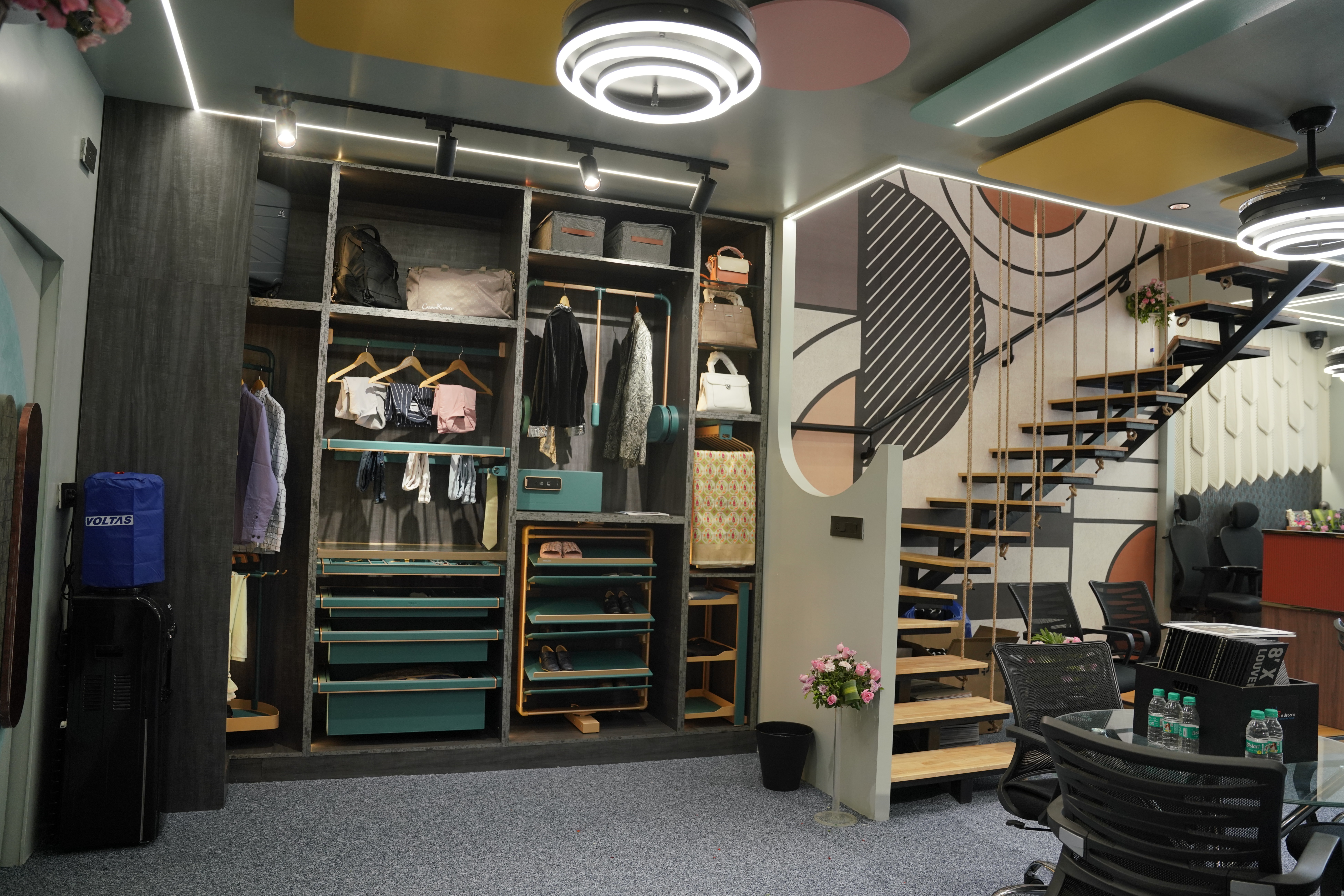 Custom elegant modular wardrobe with smart storage solutions